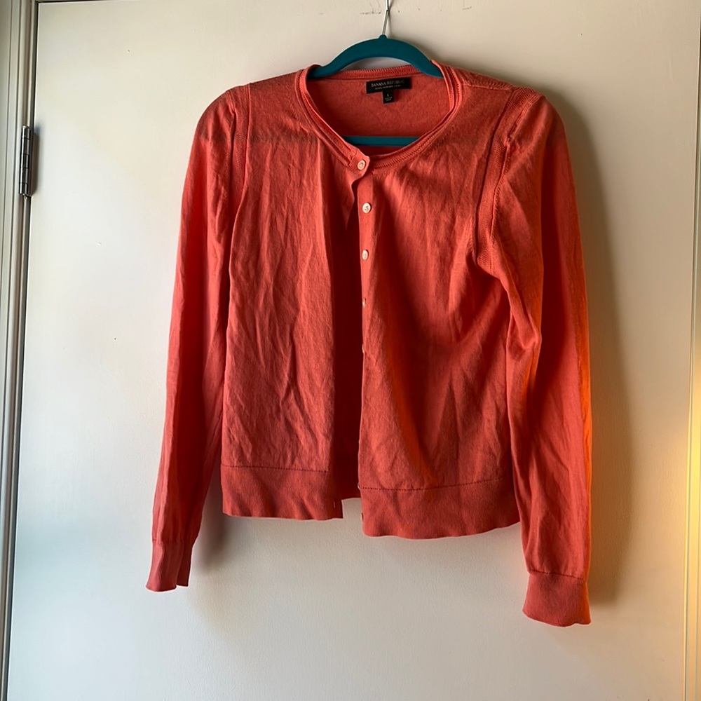 Coral Pink Cardigan- Perfect for Spring!